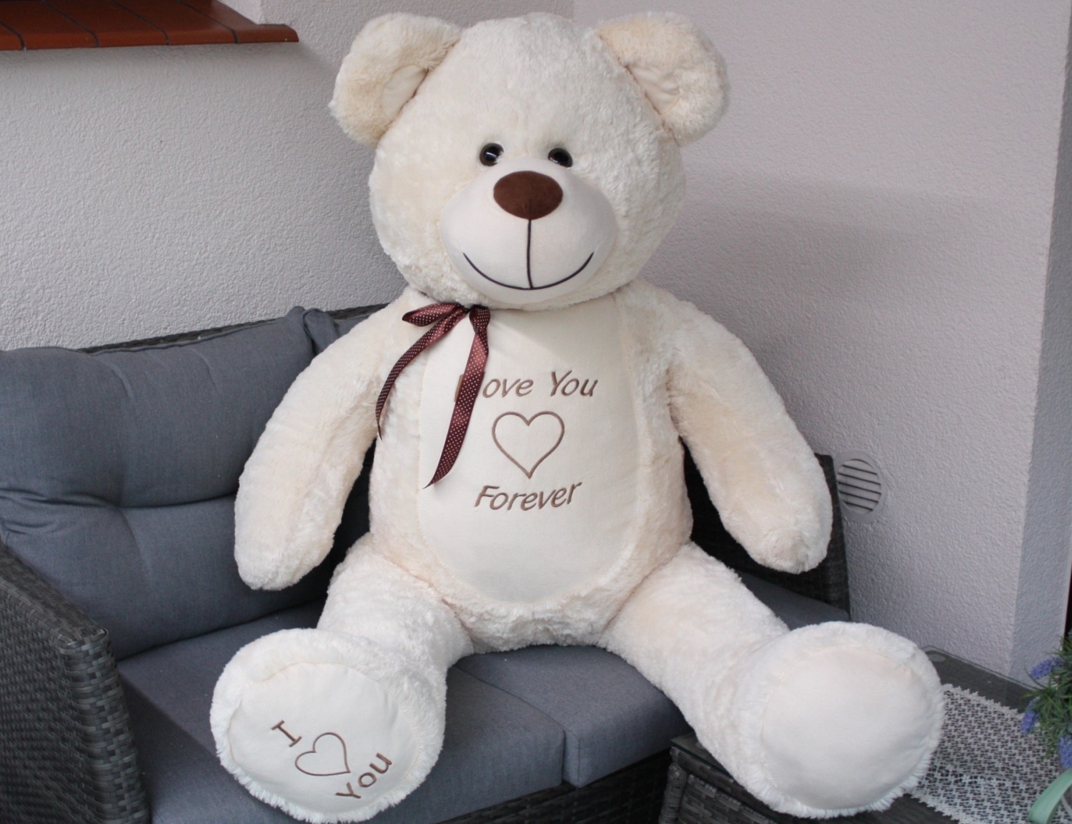 Gigantische grote teddybeer zachte knuffel kado - 165 cm - creme