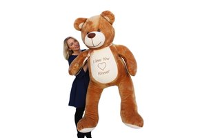Gigantische grote teddybeer zachte knuffel kado - 165 cm - gember