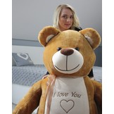 Gigantische grote teddybeer zachte knuffel kado - 165 cm - gember