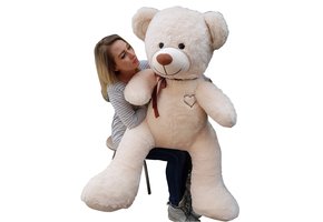 Gigantische grote teddybeer zachte knuffels 75 x 85cm - creme