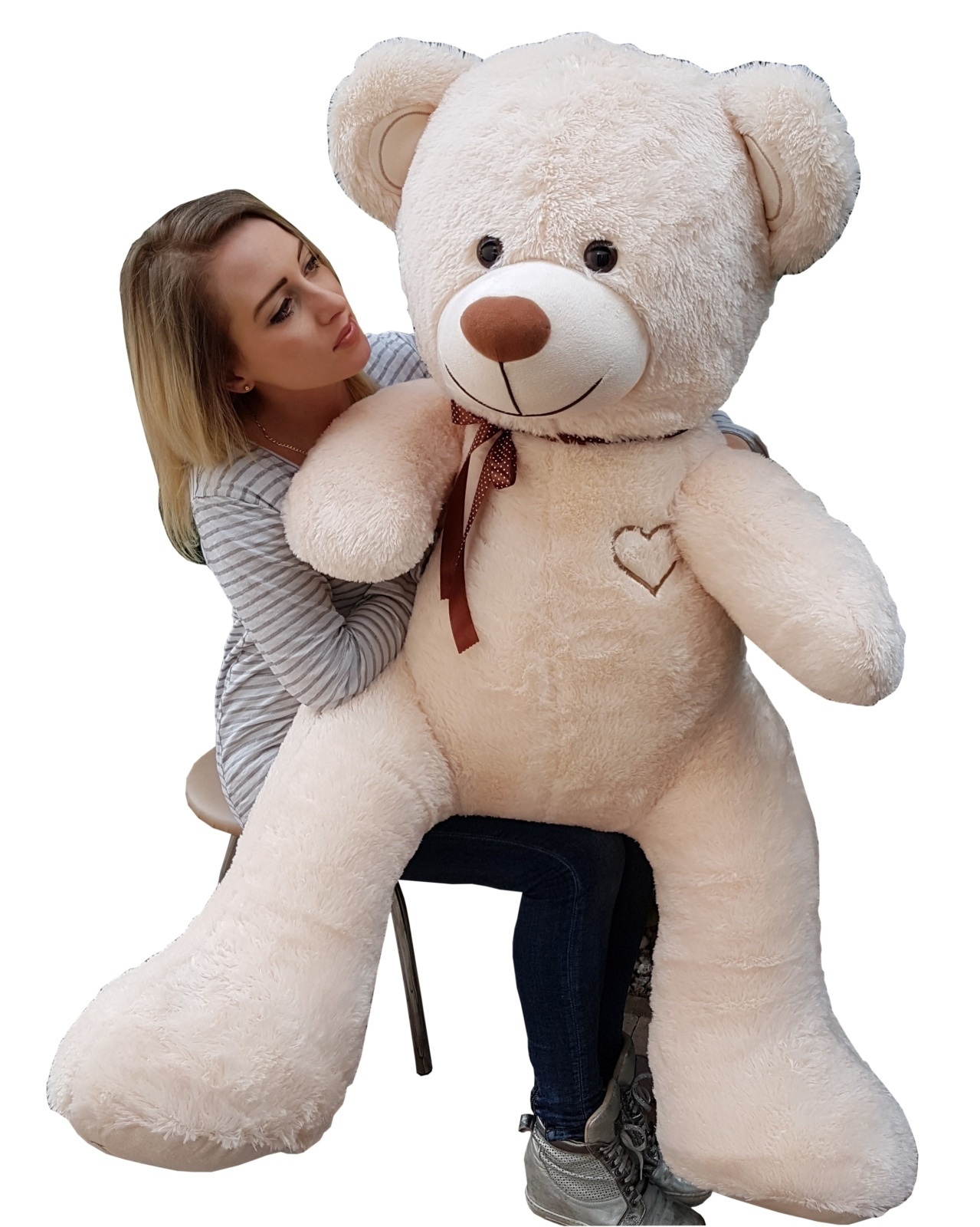 Gigantische grote teddybeer zachte knuffels 75 x 85cm - creme
