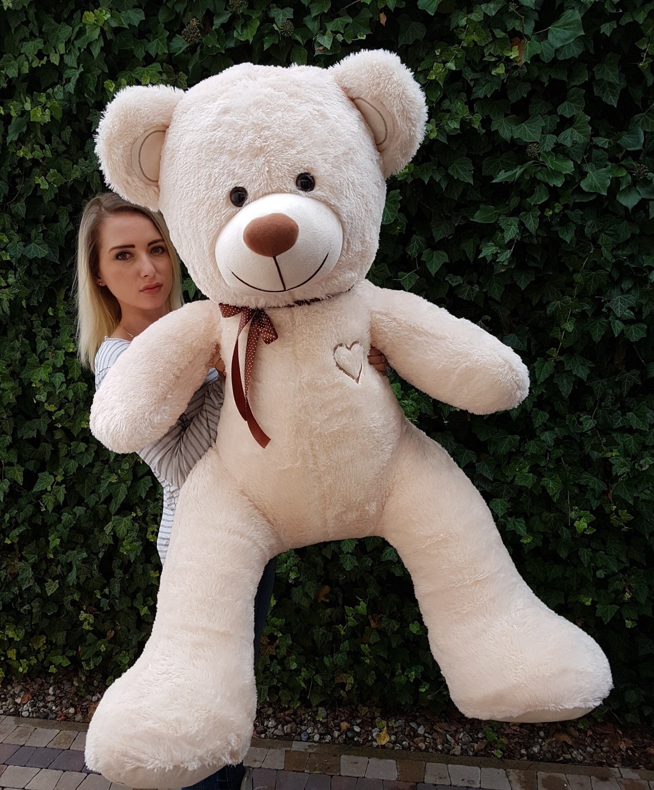 Gigantische grote teddybeer zachte knuffels 75 x 85cm - creme