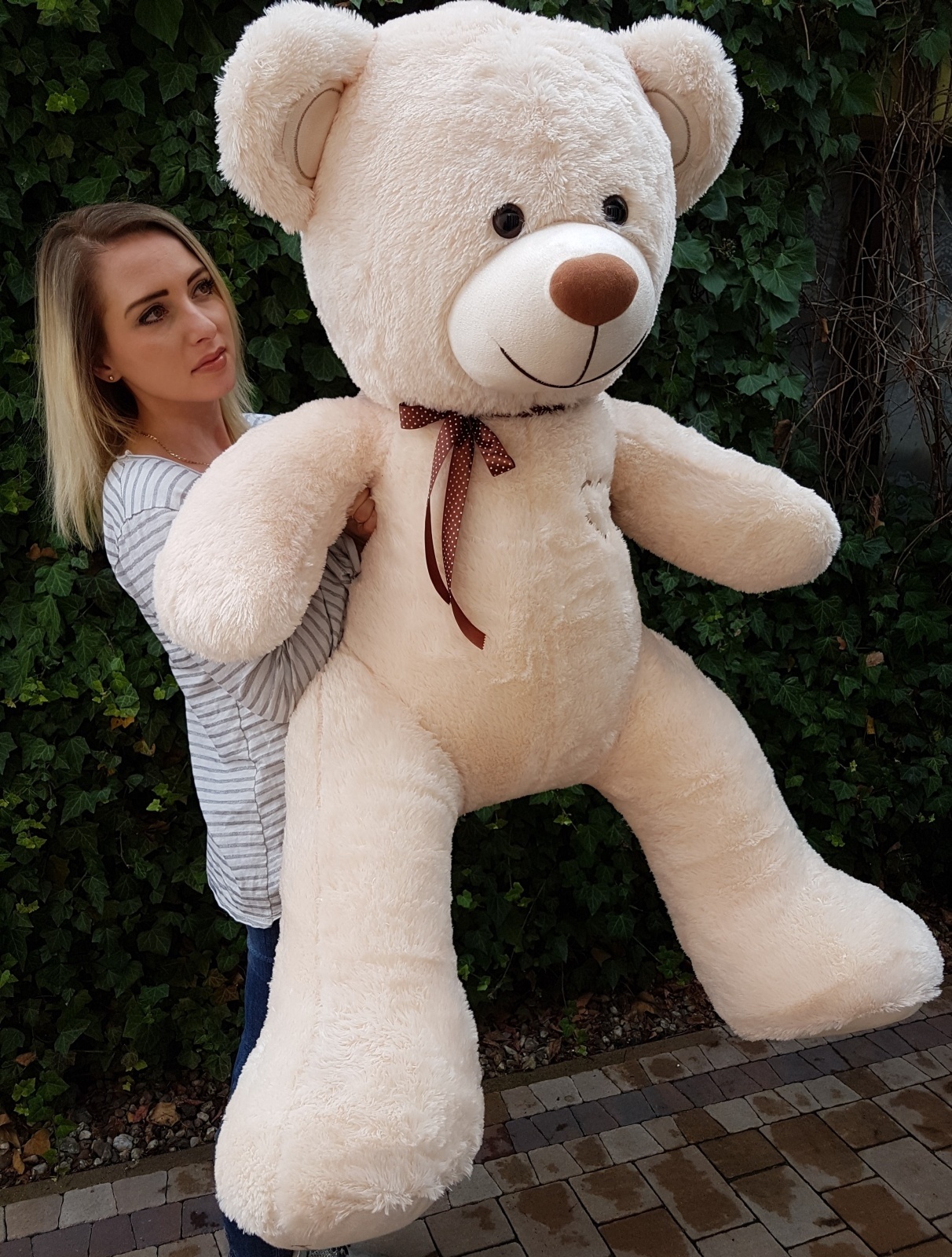 Gigantische grote teddybeer zachte knuffels 75 x 85cm - creme