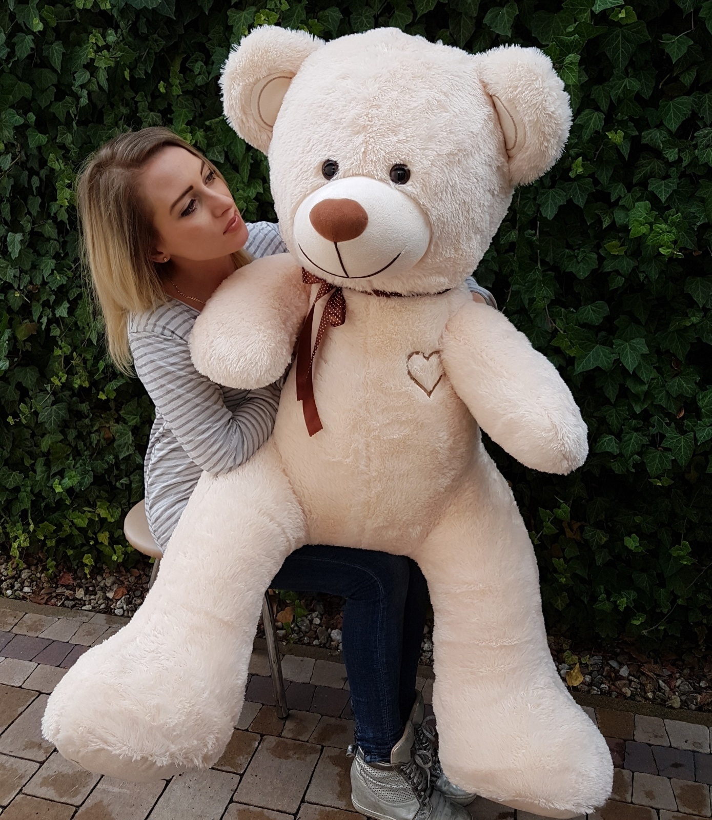 Gigantische grote teddybeer zachte knuffels 75 x 85cm - creme