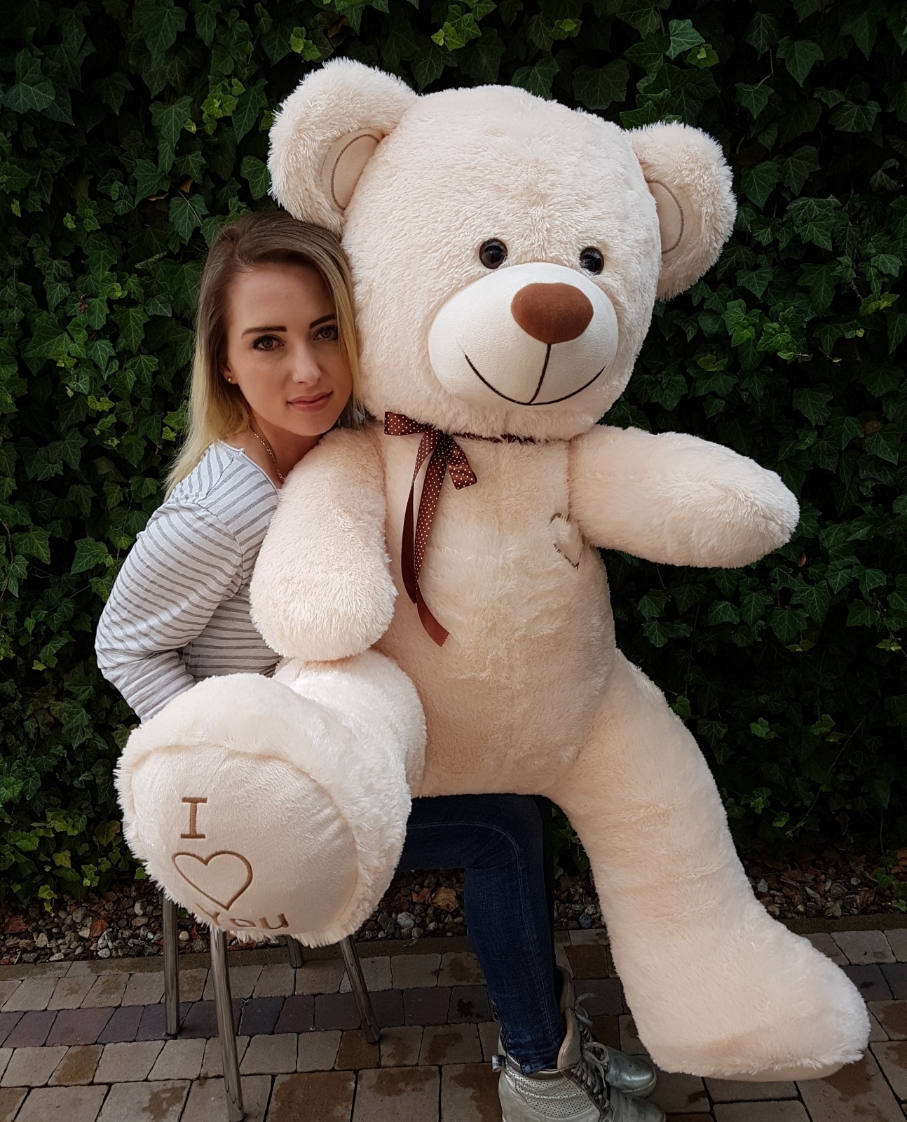 Gigantische grote teddybeer zachte knuffels 75 x 85cm - creme