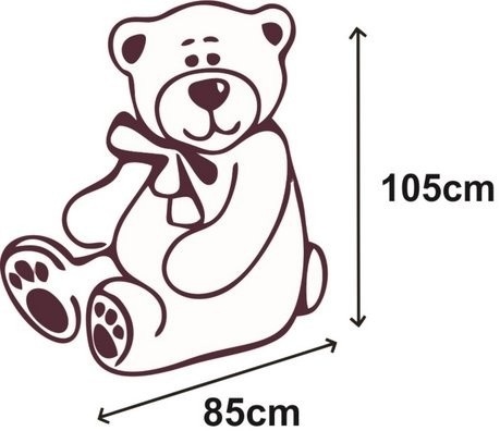 Gigantische grote teddybeer zachte knuffel - 105 x 85 cm - wit en rood-b