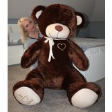 Gigantische grote teddybeer zachte knuffel - 105 x 85 cm - bruin