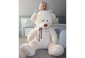 Gigantische grote teddybeer zachte knuffel - 105 x 85 cm - crème-b
