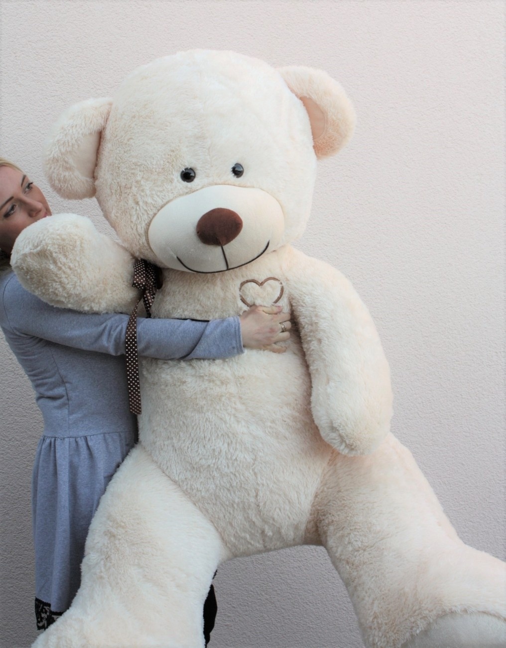 Gigantische grote teddybeer zachte knuffel - 105 x 85 cm - crème-b