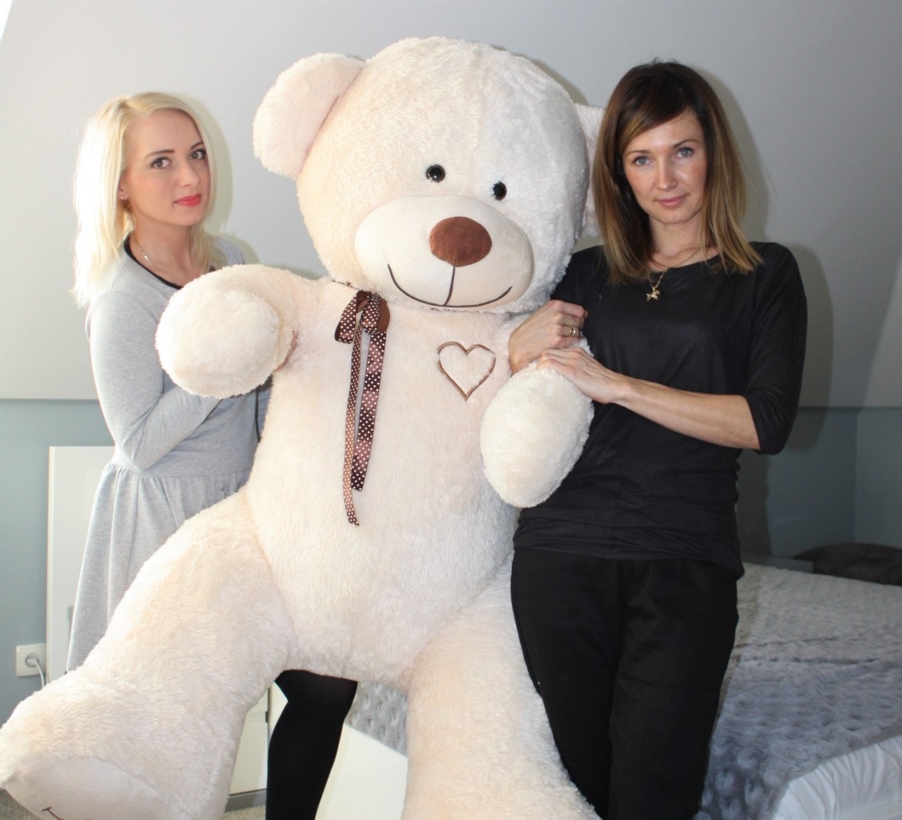 Gigantische grote teddybeer zachte knuffel - 105 x 85 cm - crème-b