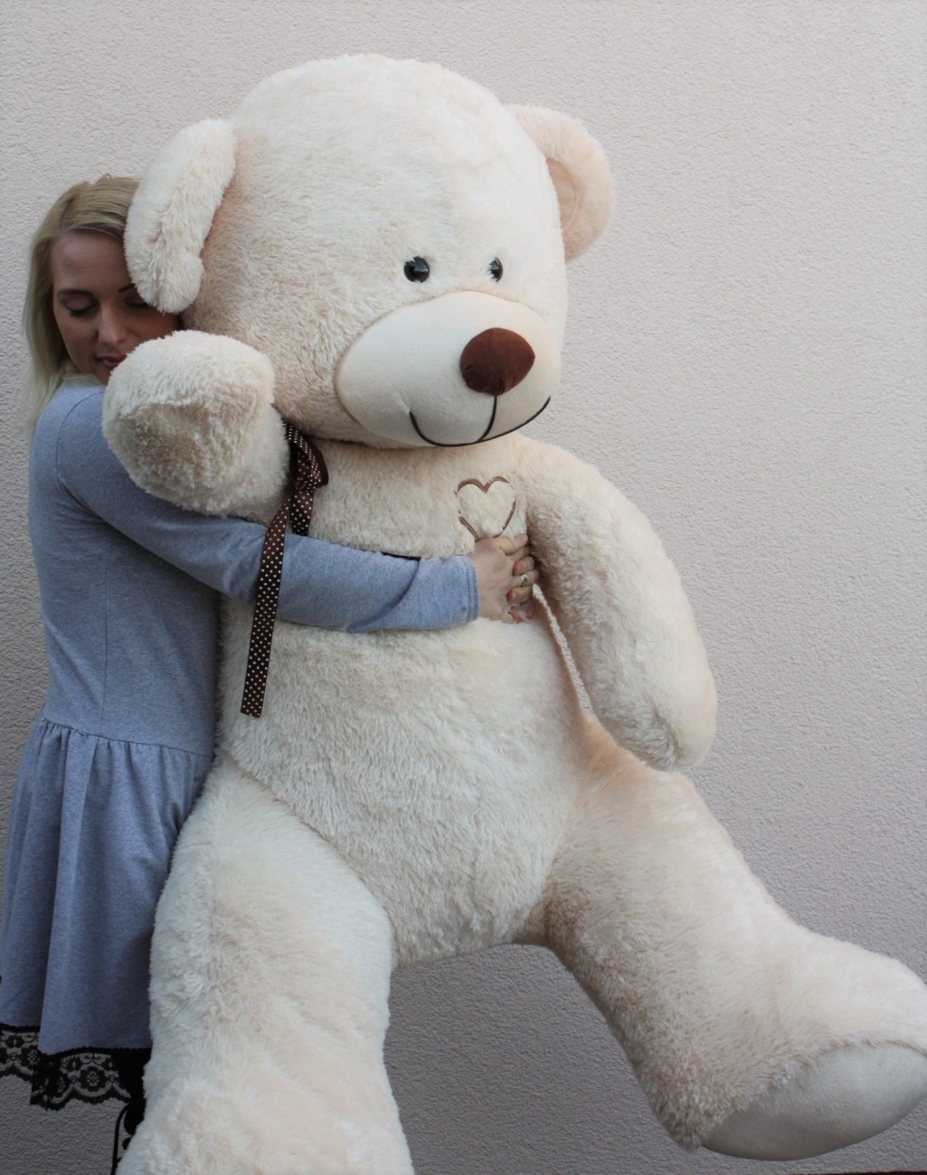 Gigantische grote teddybeer zachte knuffel - 105 x 85 cm - crème-b