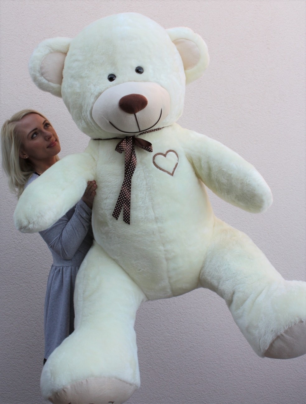 Gigantische grote teddybeer zachte knuffel - 105 x 85 cm - crème-b