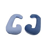 Voedingskussen - zijslaapkussen - minky stof+katoen - “C” vorm - roze geruit - roze