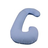 Voedingskussen - zijslaapkussen - minky stof+katoen - “C” vorm - roze geruit - roze