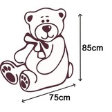 Gigantische grote teddybeer zachte knuffels 75 x 85cm - grijs-rood