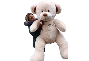 Gigantische grote teddybeer zachte knuffels 75 x 85cm - beige en bruin