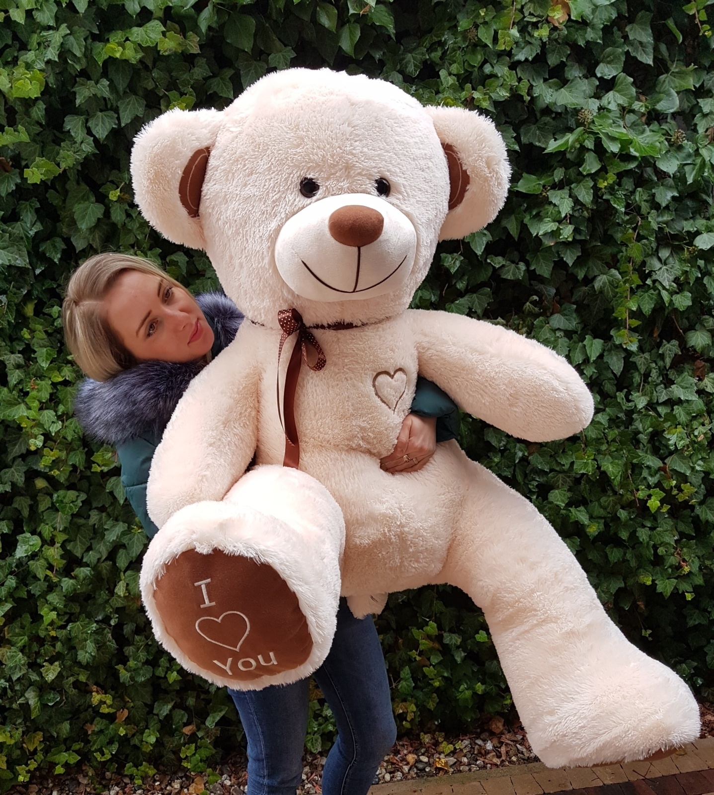 Gigantische grote teddybeer zachte knuffels 75 x 85cm - beige en bruin