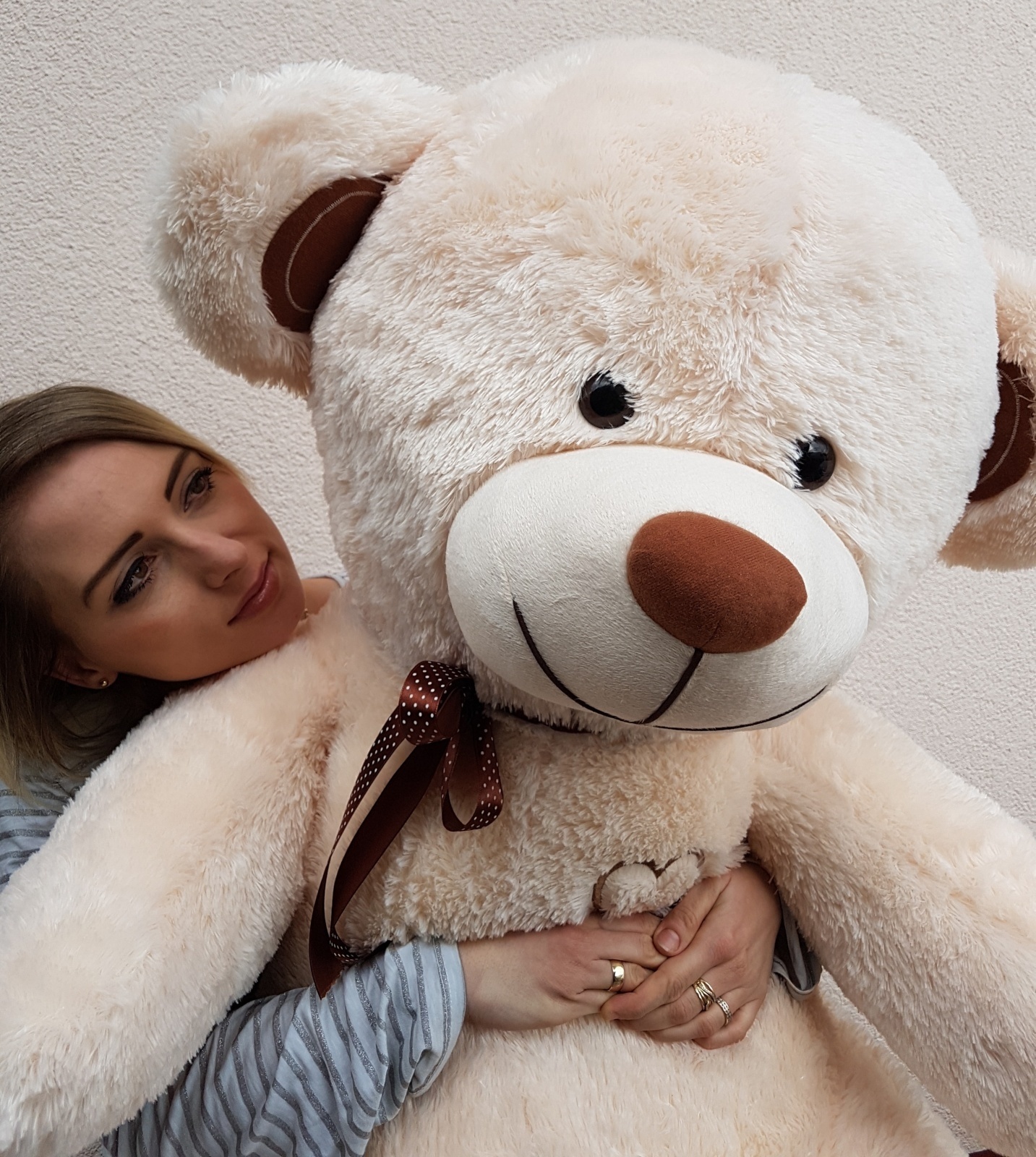 Gigantische grote teddybeer zachte knuffels 75 x 85cm - beige en bruin
