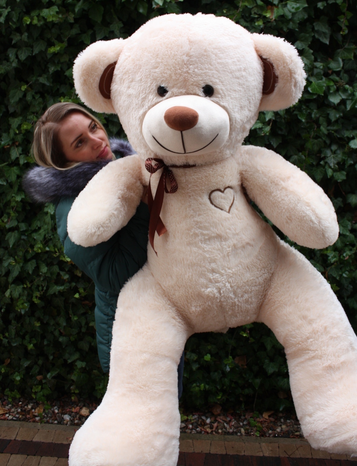 Gigantische grote teddybeer zachte knuffels 75 x 85cm - beige en bruin