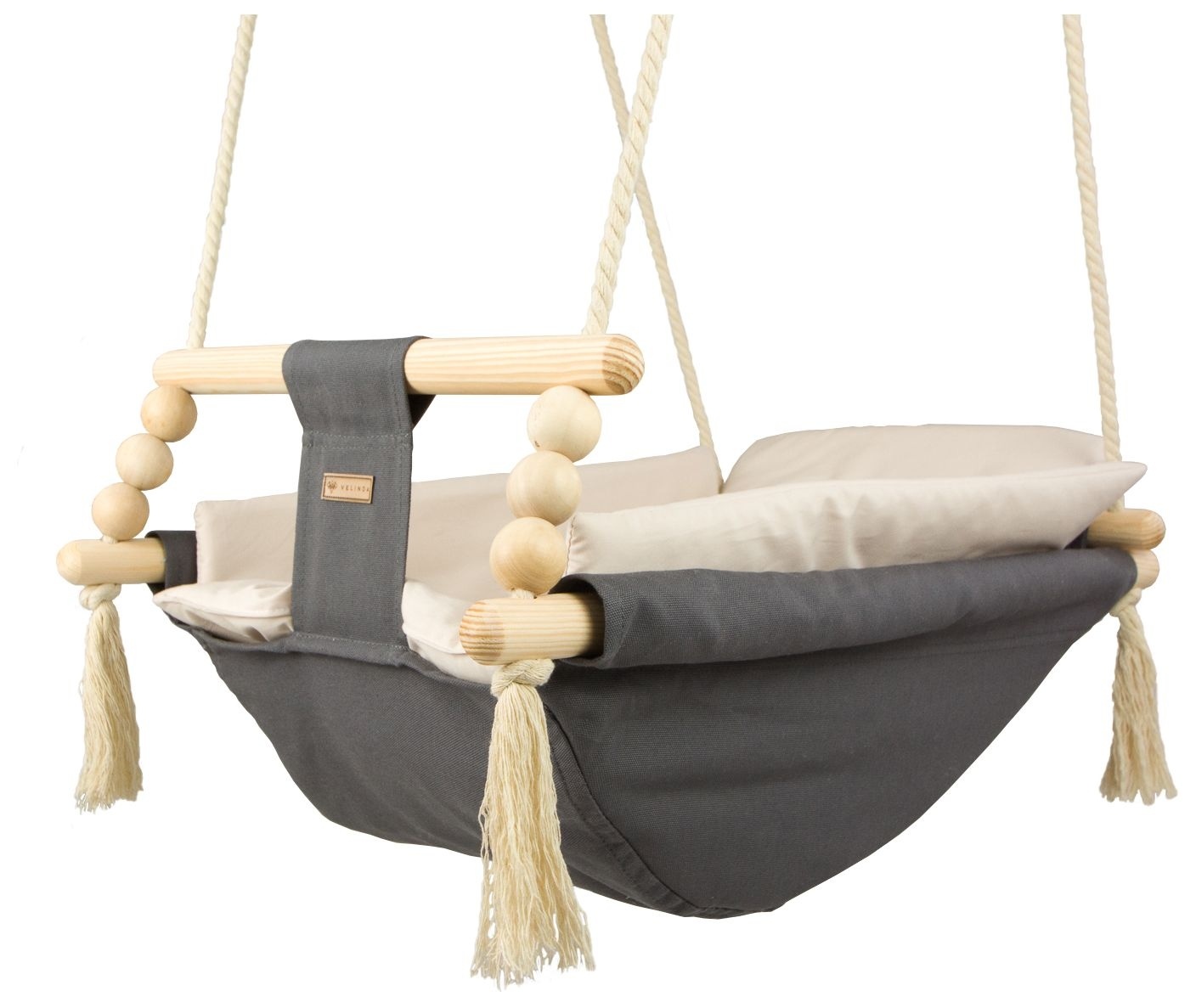 Babywiegschommel - max. 20 kg - grijs en beige