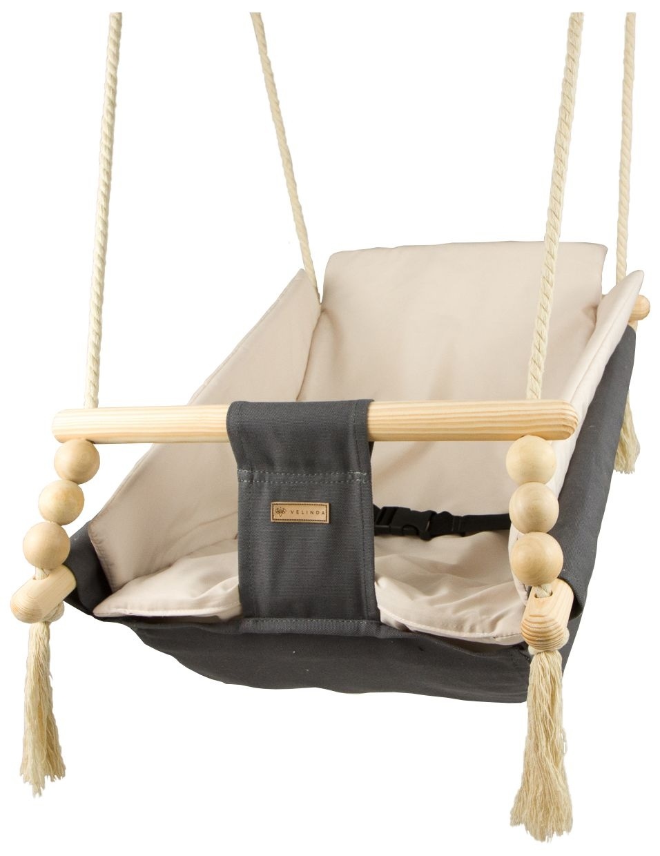 Babywiegschommel - max. 20 kg - grijs en beige