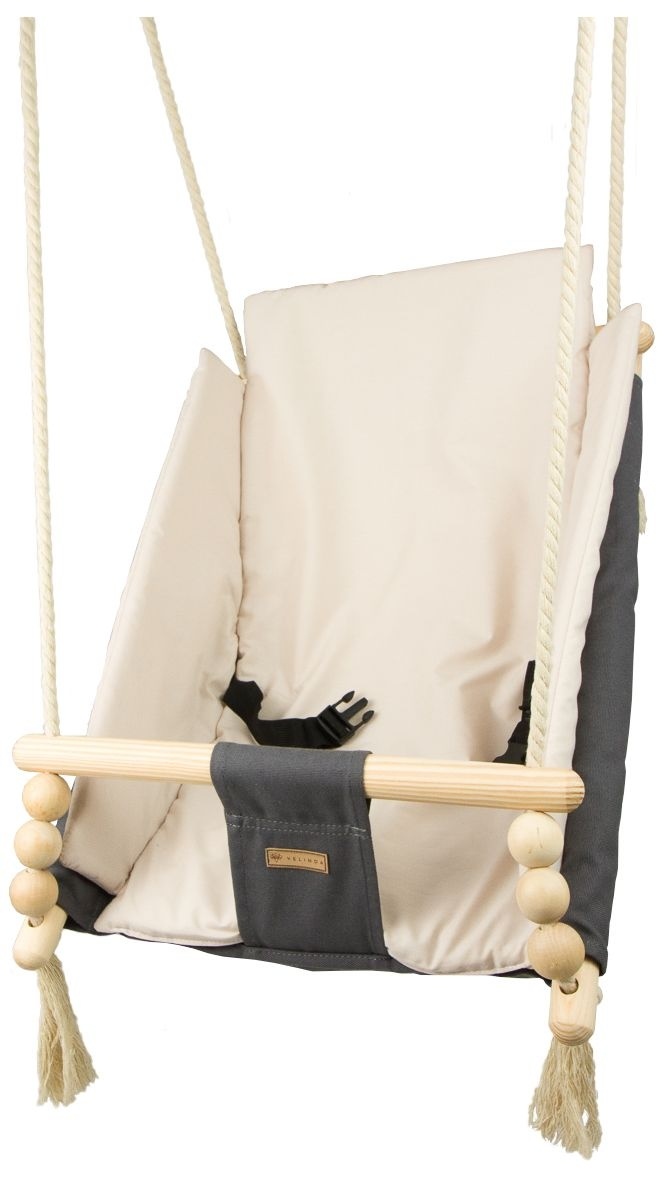 Babywiegschommel - max. 20 kg - grijs en beige