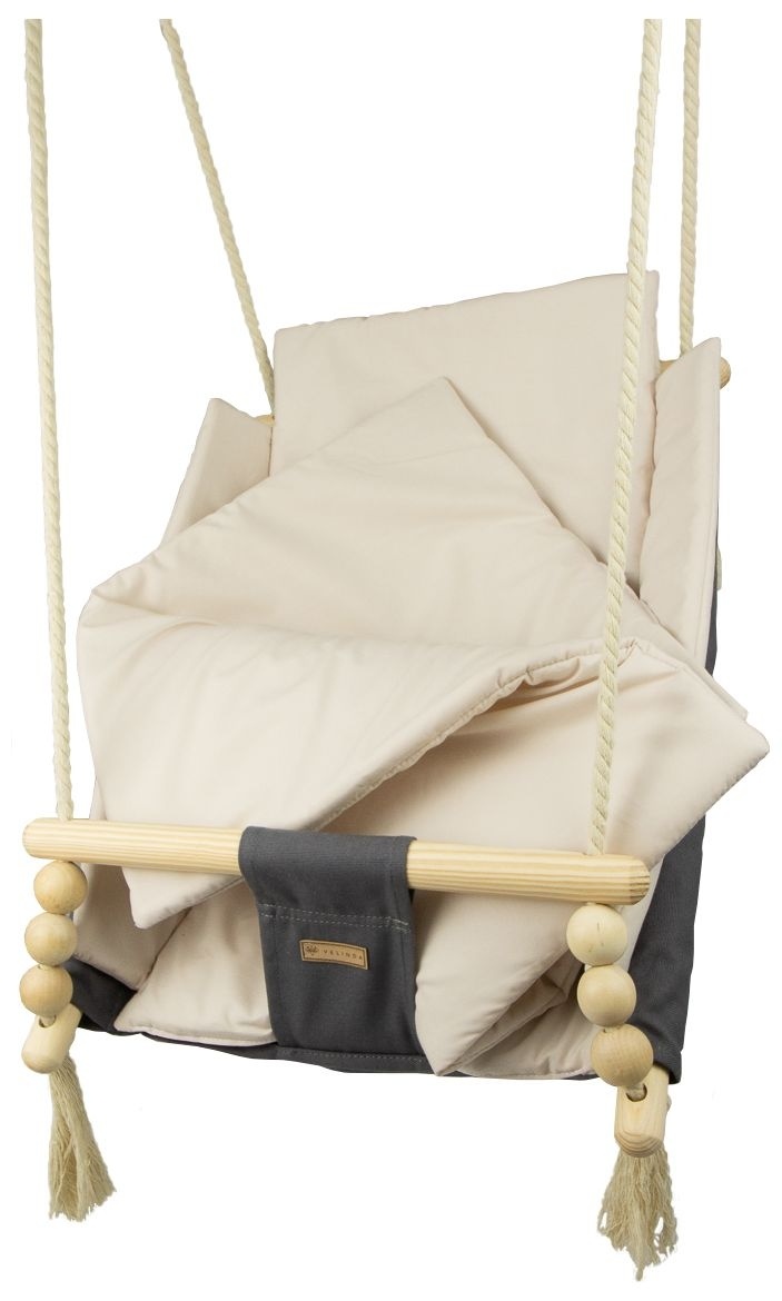 Babywiegschommel - max. 20 kg - grijs en beige