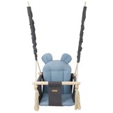 Babyschommel - babyswing - met oren - max. 20 kg - grijs, lichtblauw