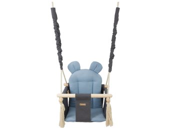 Babyschommel - babyswing - met oren - max. 20 kg - grijs, lichtblauw