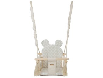 Babyschommel - babyswing - met oren - max. 20 kg - creme, cremediamanten
