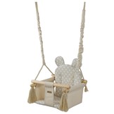 Babyschommel - babyswing - met oren - max. 20 kg - creme, cremediamanten