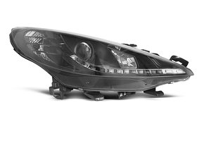 Koplampen dagrijlicht PEUGEOT 207 05.06-06.12 ZWART
