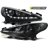 Koplampen dagrijlicht PEUGEOT 207 05.06-06.12 ZWART