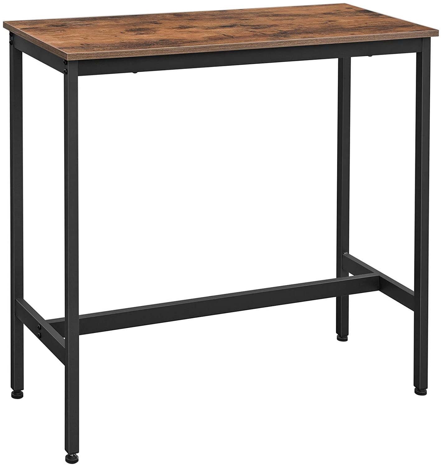 Rechthoekige bartafel vintage-bruin en zwart 100 x 40 x 90 cm