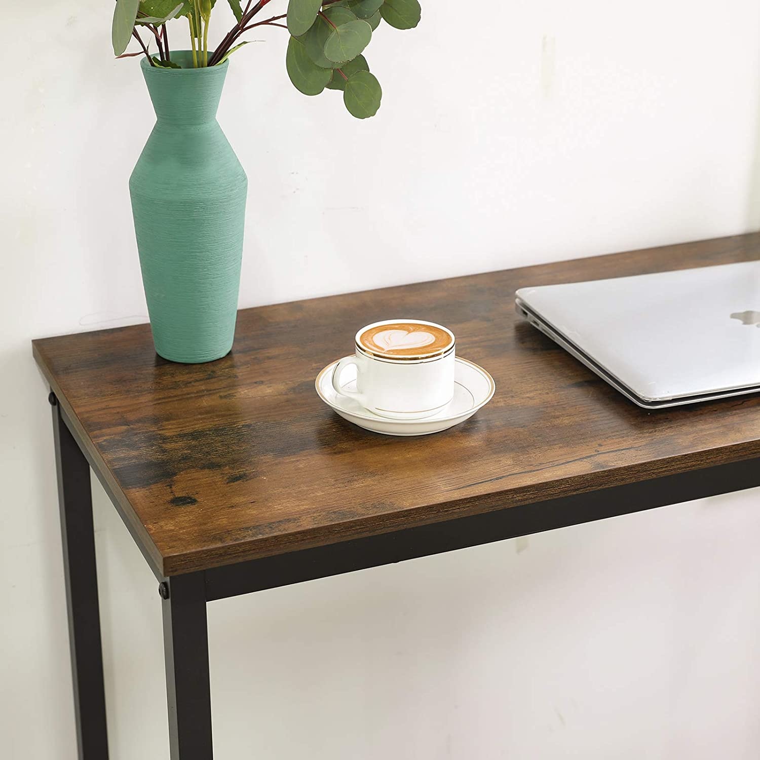 Rechthoekige bartafel vintage-bruin en zwart 100 x 40 x 90 cm