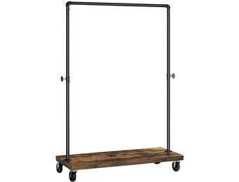 Kledingstang op wielen - tot 90 kg - industrieel ontwerp - 103 cm lengte
