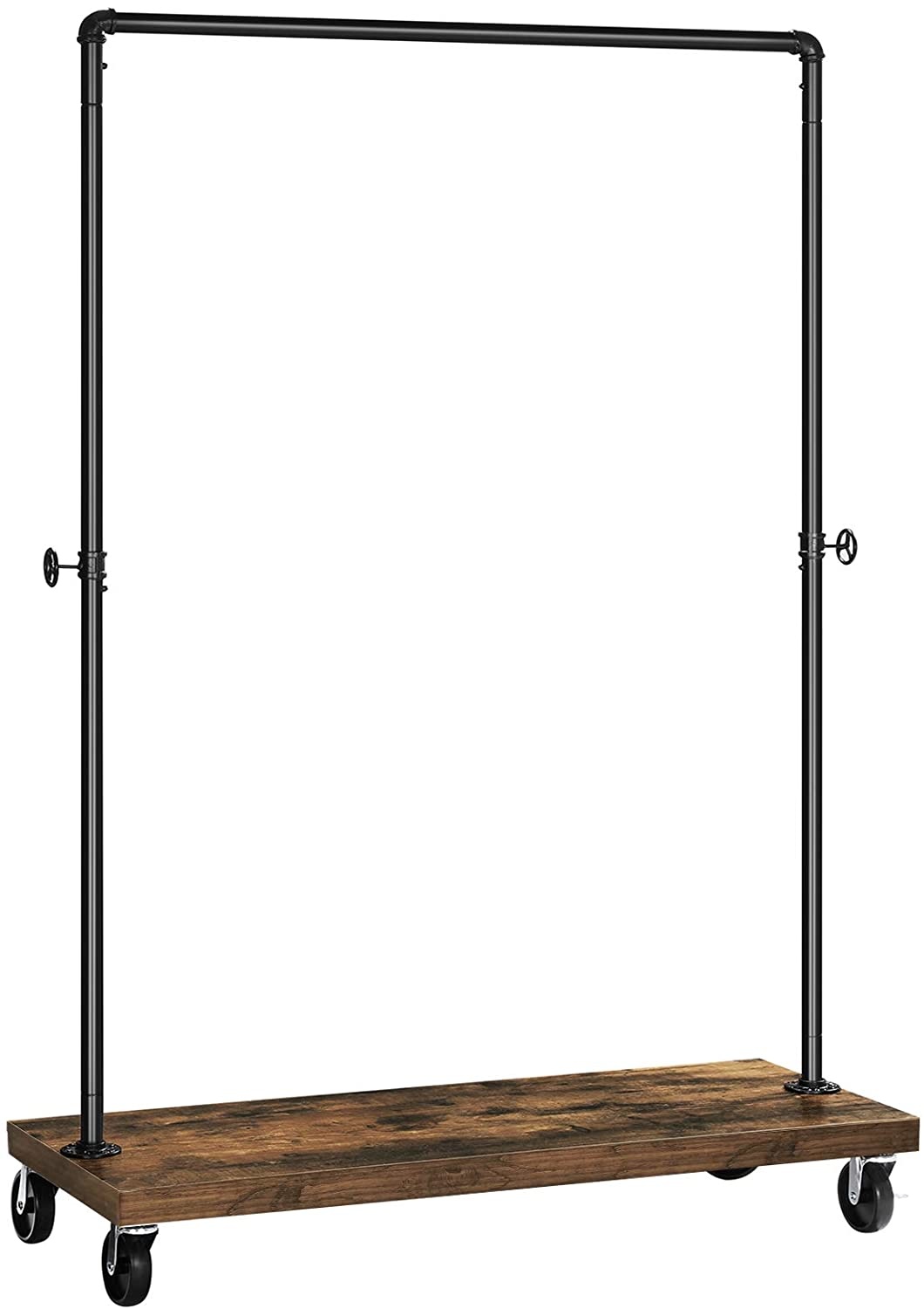 Kledingstang op wielen - tot 90 kg - industrieel ontwerp - 103 cm lengte