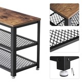 Schoenenrek met 2 legplanken vintage bruin-zwart - industrieel design