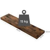 Zwevende Wandplank met Bevestigingsmateriaal - Bruin - 80 cm