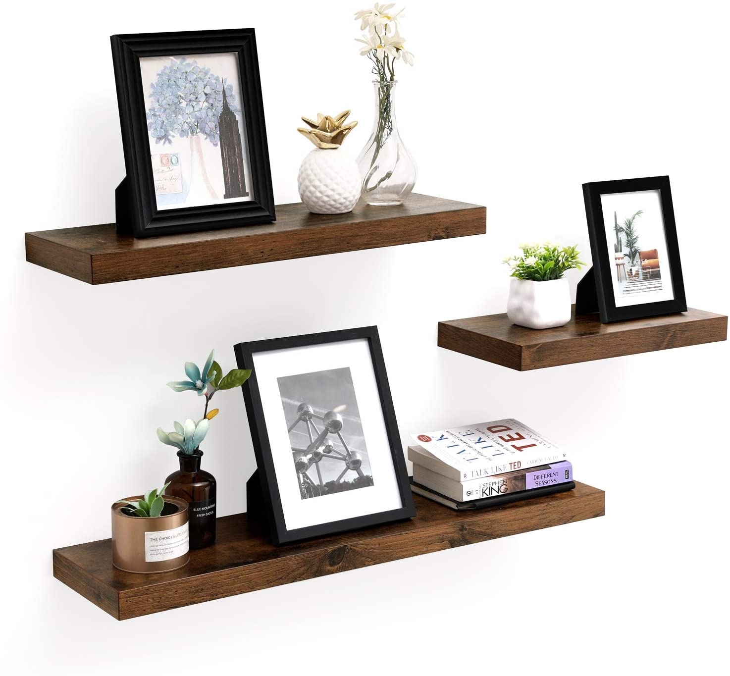 Zwevende Wandplank met Bevestigingsmateriaal - Bruin - 80 cm