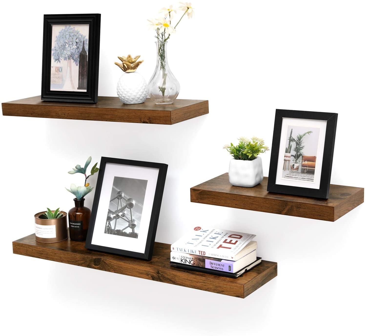 Zwevende Wandplank met Bevestigingsmateriaal - Bruin - 80 cm