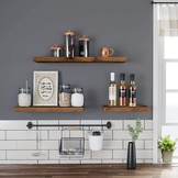 Zwevende Wandplank met Bevestigingsmateriaal - Bruin - 80 cm