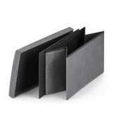 Opvouwbare poef XL - 60x38x38cm grijs fluweel