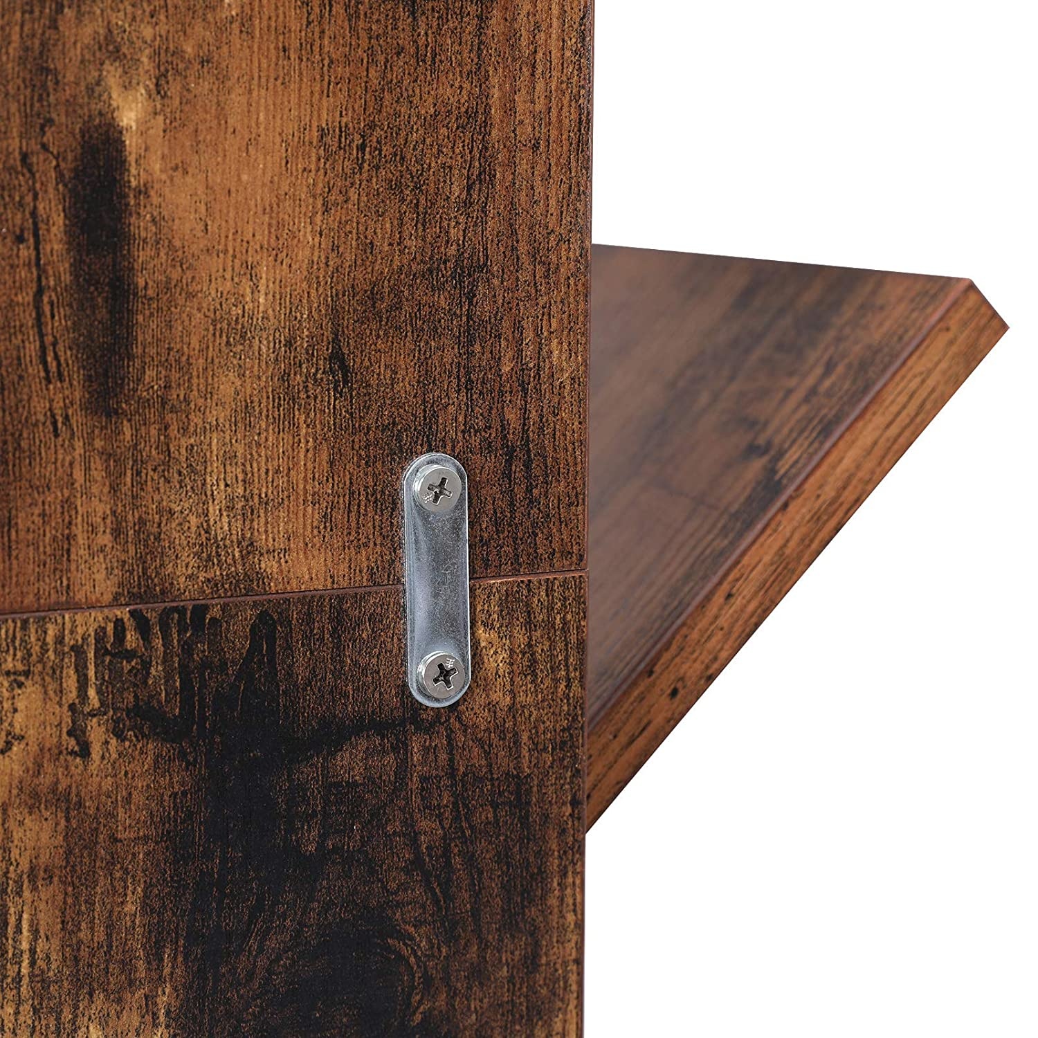 Boekenkast staande plank met 8 niveaus in boomvorm - vintage donkerbruin