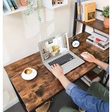 Computerbureau vintage 120 cm met legplanken bruin-zwart