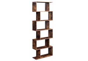Boekenkast met 6 niveaus vintage bruin
