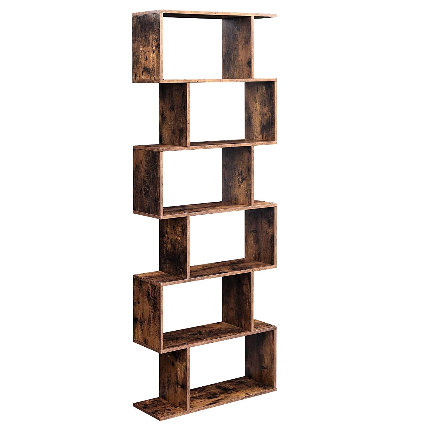 Boekenkast met 6 niveaus vintage bruin