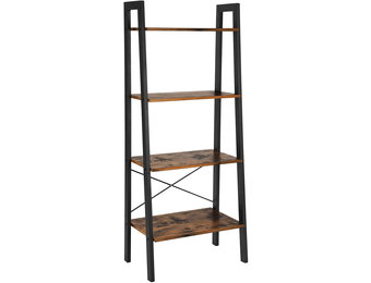 Boekenrek in vintage-stijl met vijf planken en een metalen frame 56 x 172 x 34 cm