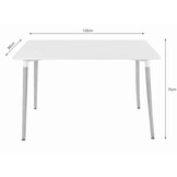ADRIA tafel 120cm x 80cm - wit