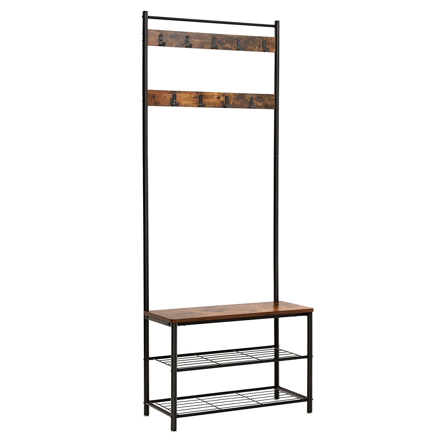 Kapstok garderobe rek vintage donkerbruin - industrieel ontwerp